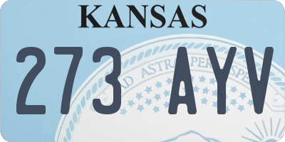KS license plate 273AYV