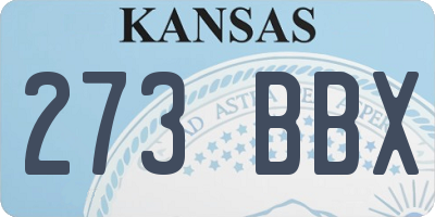 KS license plate 273BBX