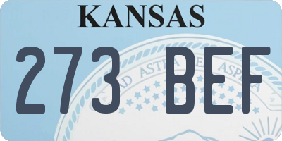 KS license plate 273BEF