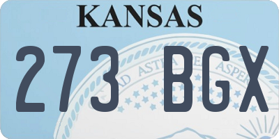 KS license plate 273BGX