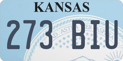 KS license plate 273BIU