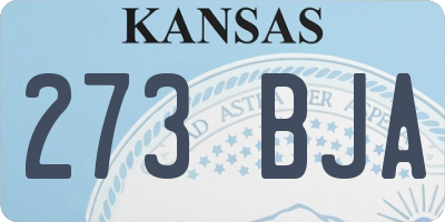 KS license plate 273BJA