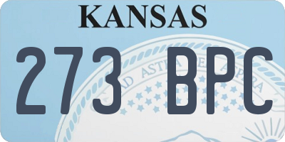 KS license plate 273BPC