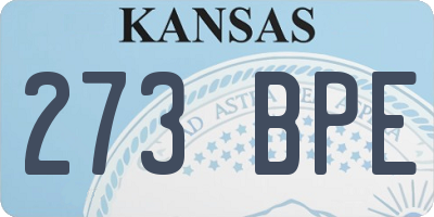 KS license plate 273BPE