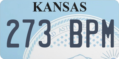 KS license plate 273BPM