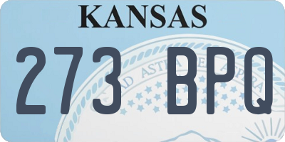 KS license plate 273BPQ