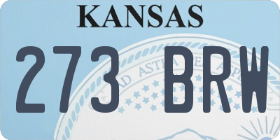 KS license plate 273BRW