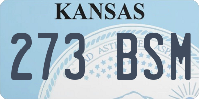 KS license plate 273BSM