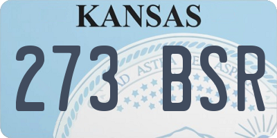 KS license plate 273BSR