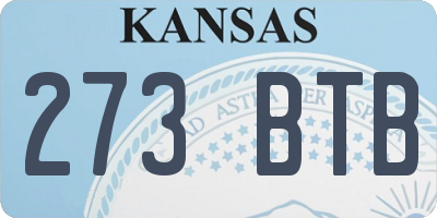 KS license plate 273BTB