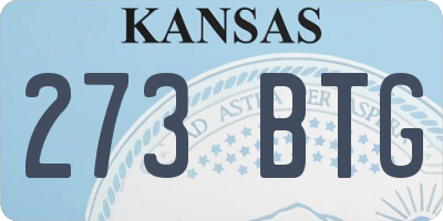 KS license plate 273BTG