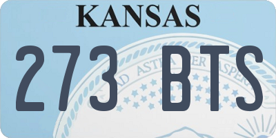 KS license plate 273BTS