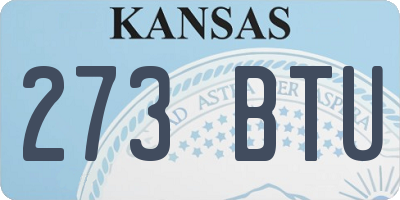 KS license plate 273BTU