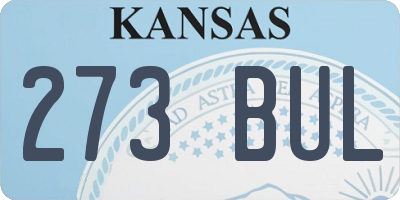 KS license plate 273BUL