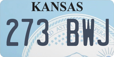 KS license plate 273BWJ