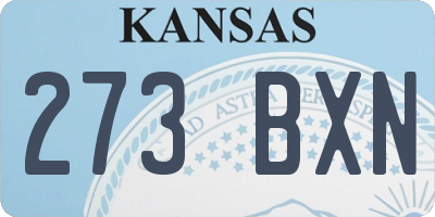 KS license plate 273BXN