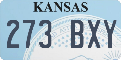 KS license plate 273BXY