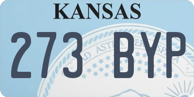 KS license plate 273BYP
