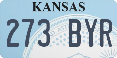 KS license plate 273BYR