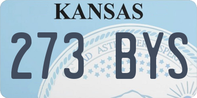 KS license plate 273BYS