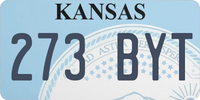 KS license plate 273BYT