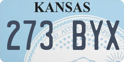 KS license plate 273BYX