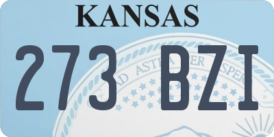 KS license plate 273BZI