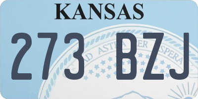 KS license plate 273BZJ
