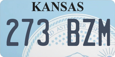 KS license plate 273BZM