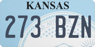 KS license plate 273BZN