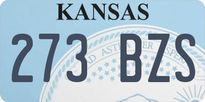 KS license plate 273BZS