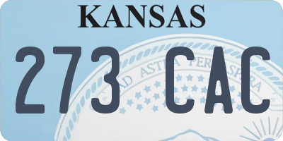 KS license plate 273CAC