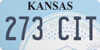 KS license plate 273CIT