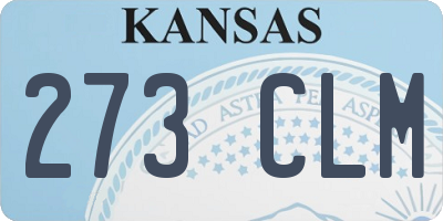 KS license plate 273CLM