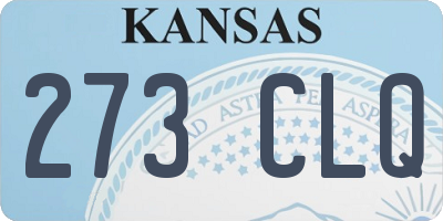 KS license plate 273CLQ