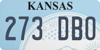 KS license plate 273DBO