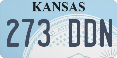 KS license plate 273DDN