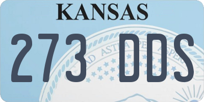 KS license plate 273DDS