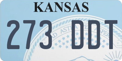 KS license plate 273DDT