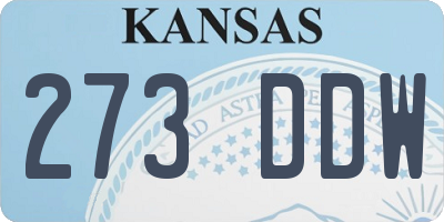 KS license plate 273DDW