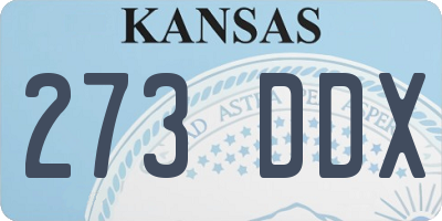 KS license plate 273DDX