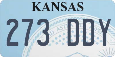 KS license plate 273DDY