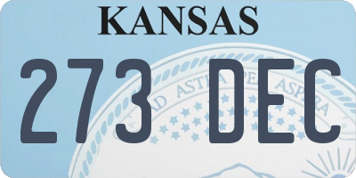 KS license plate 273DEC