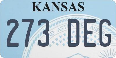 KS license plate 273DEG
