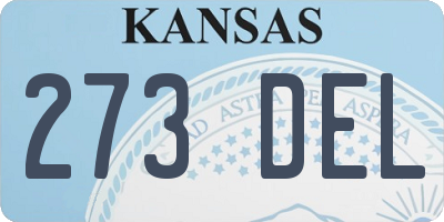 KS license plate 273DEL