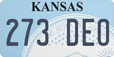 KS license plate 273DEO