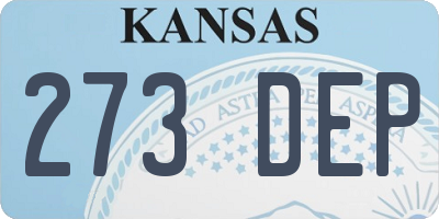 KS license plate 273DEP