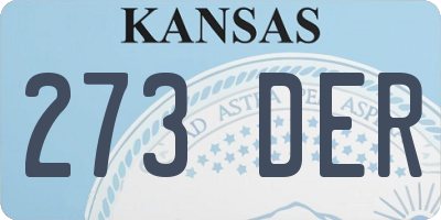 KS license plate 273DER