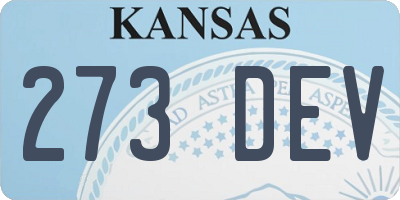 KS license plate 273DEV