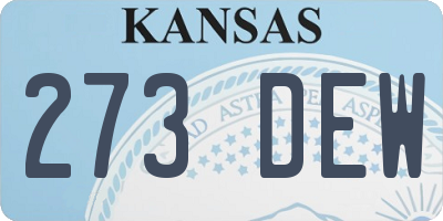 KS license plate 273DEW